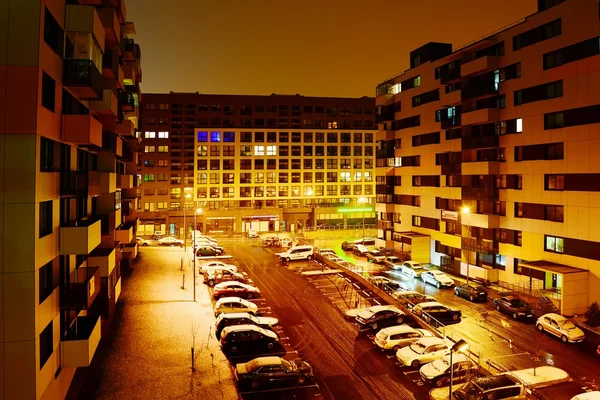 Vilnius město Pasilaiciai okresu pohled v noci — Stock fotografie