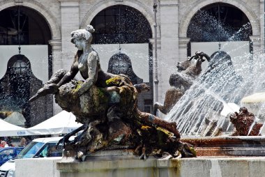View of Rome city Piazza della Reppublica on June 1, 2014 clipart