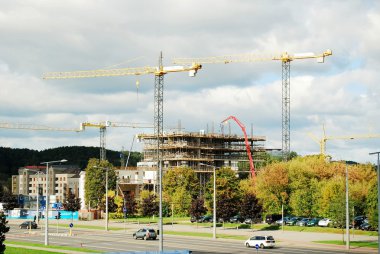 Vilnius şehirde yeni gökdelen inşaatı 24 Eylül 2014 tarihinde