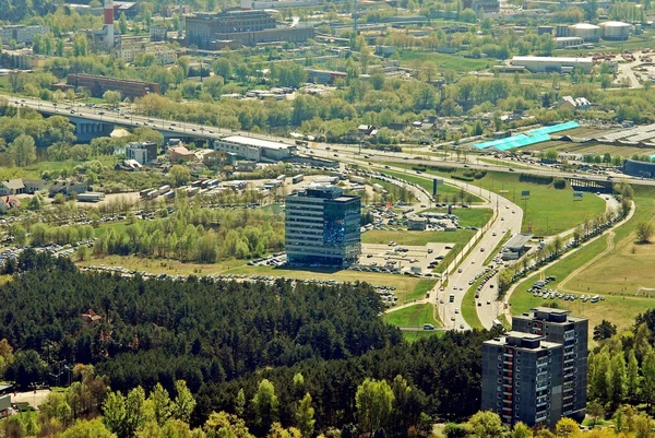 Vilnius capitale de la Lituanie vue aérienne — Photo