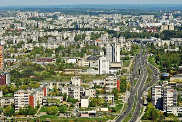 Vilnius capitale de la Lituanie vue aérienne — Photo