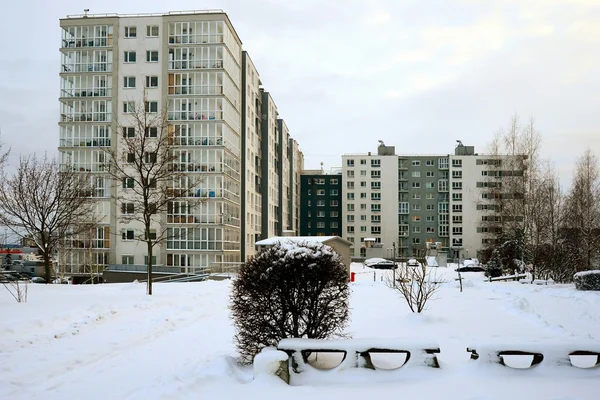 Invierno en la capital de Lituania Vilna distrito de Pasilaiciai —  Fotos de Stock