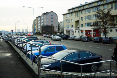 Vilnius şehir Pasilaiciai bölgesi kış zaman