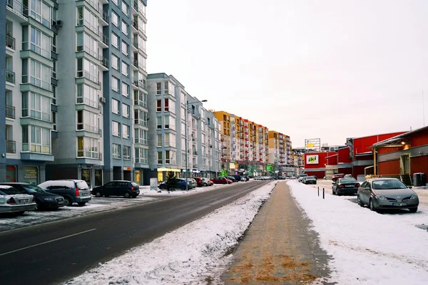 Casas de la ciudad de Vilna en el distrito de Zirmunai Nord city — Foto de Stock