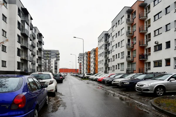 Vilnius cidade casas em Zirmunai distrito Nord cidade — Fotografia de Stock