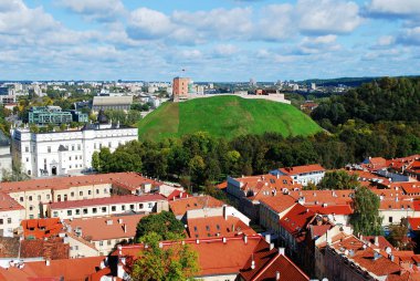 Vilnius Üniversitesi kuleden Vilnius şehir havadan görünümü