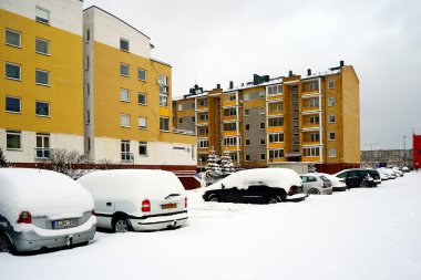 Litvanya Vilnius şehir Pasilaiciai bölgesinin başkenti kışın