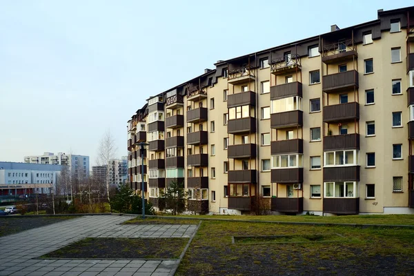 Vilnius cidade Pasilaiciai distrito no tempo de inverno — Fotografia de Stock