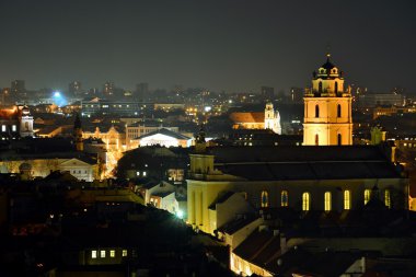 Vilnius kış Panorama Gediminas Castle Tower