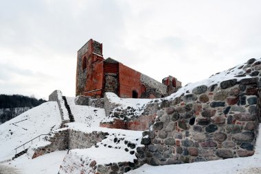 Vilnius eski şehir üst kale kış görünümü 