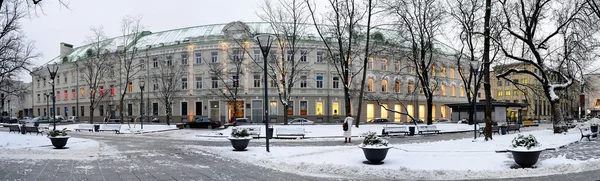 Vilnius City White Winter Morning Time Panorama — Stock Photo, Image