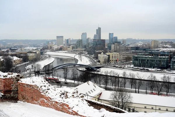 Vilnius Winter Panorama z wieży zamku Giedymina — Zdjęcie stockowe