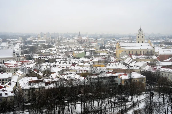 Vilnius vintern Panorama från Gediminas Castle tornet — Stockfoto
