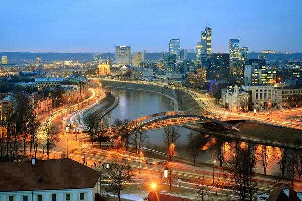 Vilnius Winter Panorama z wieży zamku Giedymina — Zdjęcie stockowe