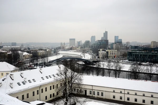 Vilnius zimní Panorama z věže hradu Gediminas — Stock fotografie