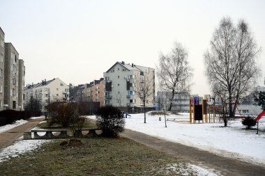 Litvanya Vilnius şehir Pasilaiciai bölgesinin başkenti kışın
