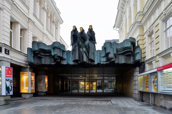 Teatro Nacional de Drama da Lituânia Localizado na Avenida Gediminas — Fotografia de Stock