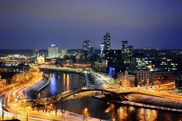 Vilnius zimní Panorama z věže hradu Gediminas — Stock fotografie