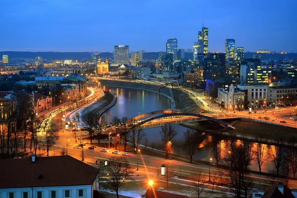 Vilnius kış Panorama Gediminas Castle Tower — Stok fotoğraf