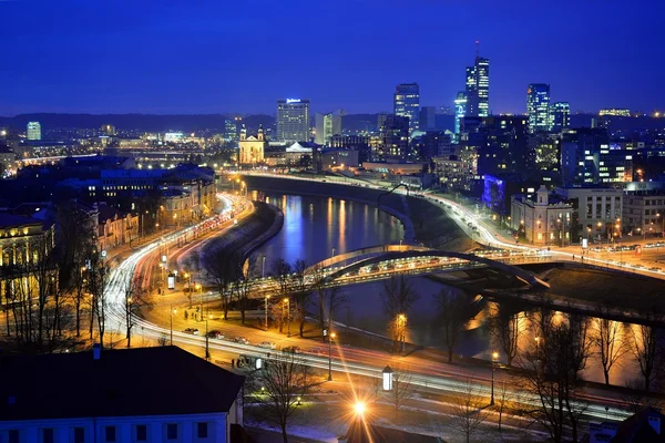 Vilnius Panorama invernale dalla torre del castello di Gediminas — Foto Stock