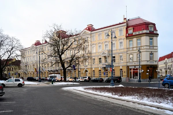 Vilnius cidade tarde manhã hora inverno vista — Fotografia de Stock