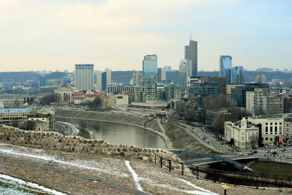 Vilnius Winter Panorama z wieży zamku Giedymina — Zdjęcie stockowe