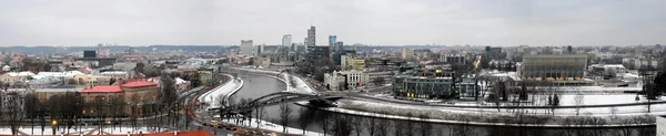 Vilnius zimní Panorama z věže hradu Gediminas — Stock fotografie