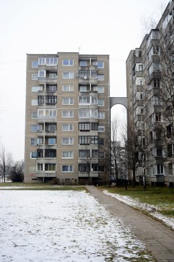 Litvanya Vilnius şehir Pasilaiciai bölgesinin başkenti kışın