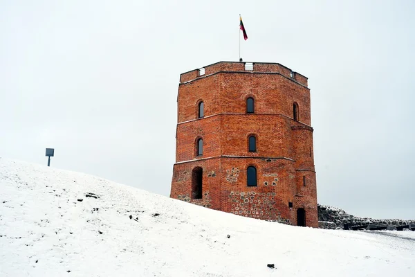 Башня замка Гедиминас на холме в Вильнюсе — стоковое фото