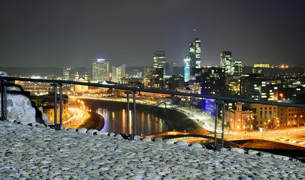 Vilnius Panorama de Inverno da Torre do Castelo de Gediminas — Fotografia de Stock