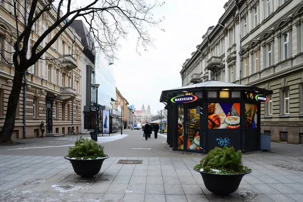 Vilnius città fine mattina vista invernale — Foto Stock