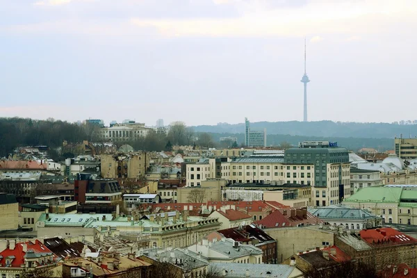 Vilnius Winter Panorama z wieży zamku Giedymina — Zdjęcie stockowe