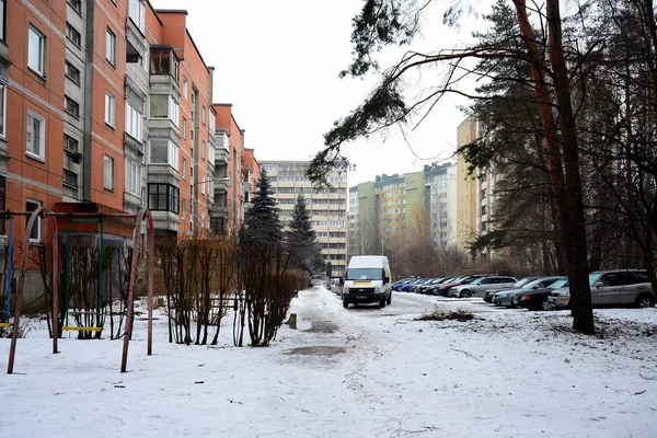 Inverno nella capitale della Lituania Vilnius città Pasilaiciai distretto — Foto Stock