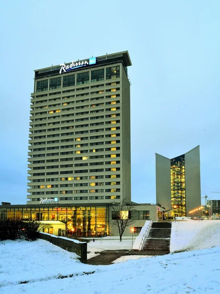 Vilnius Winter wieżowce rano czasu Panorama — Zdjęcie stockowe