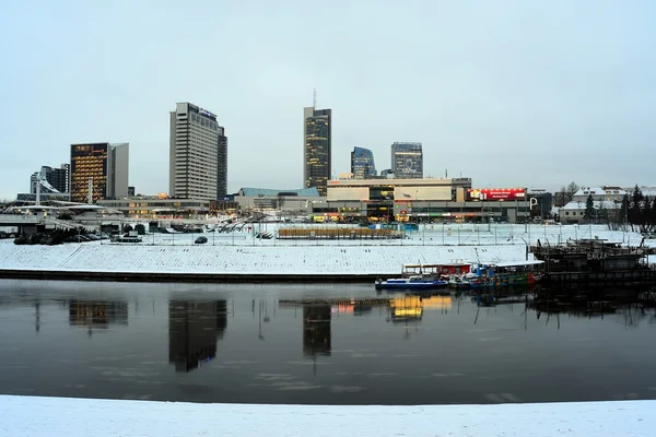 Vilnius Winter wieżowce rano czasu Panorama — Zdjęcie stockowe