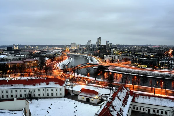 Vilna Panorama de Invierno Desde la Torre del Castillo de Gediminas —  Fotos de Stock