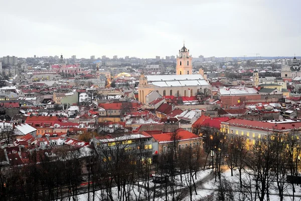 Vilnius Panorama de Inverno da Torre do Castelo de Gediminas — Fotografia de Stock