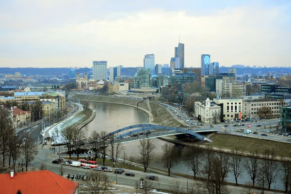 Vilnius Panorama de Inverno da Torre do Castelo de Gediminas — Fotografia de Stock