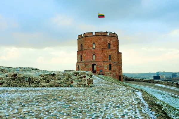 Torre do Castelo de Gediminas na colina em Vilnius — Fotografia de Stock