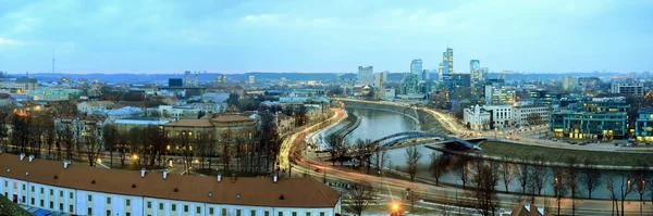 Vilnius Panorama invernale dalla torre del castello di Gediminas — Foto Stock