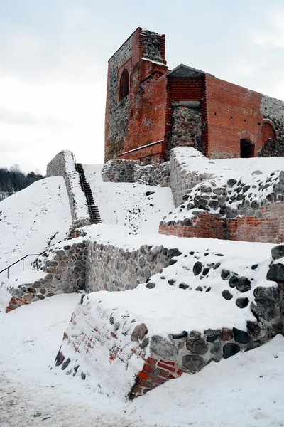 Vilnius gamla stad övre slottet vinter vy — Stockfoto