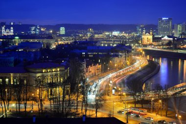 Vilnius kış Panorama Gediminas Castle Tower