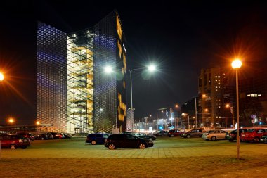 Vilnius kış gökdelenler zaman Panorama akşam