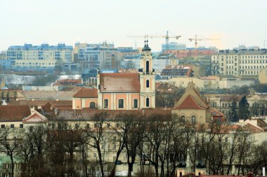 Vilnius kış Panorama Gediminas Castle Tower