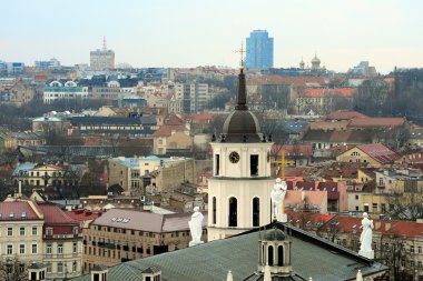 Vilnius kış Panorama Gediminas Castle Tower