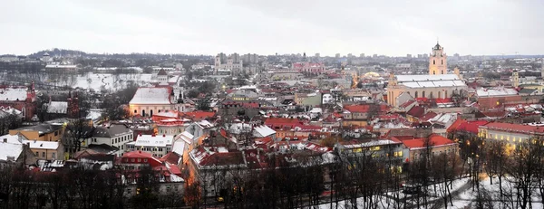 Vilna Panorama de Invierno Desde la Torre del Castillo de Gediminas —  Fotos de Stock