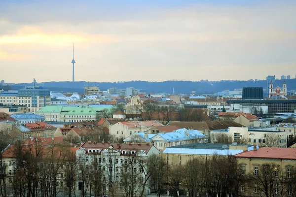 Vilnius Winter Panorama z wieży zamku Giedymina — Zdjęcie stockowe