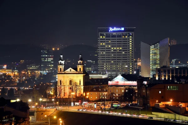 Vilnius Winter Panorama z wieży zamku Giedymina — Zdjęcie stockowe