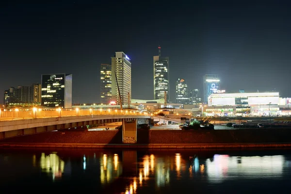 Vilnius Winter Skyscrapers Evening Time Panorama — Stock Photo, Image