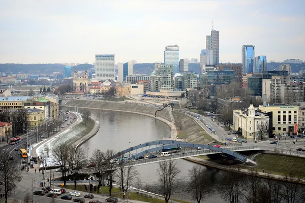 Vilnius zimní Panorama z věže hradu Gediminas — Stock fotografie